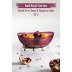 EW's Kitchenware Akrilik Barok Mürdüm Büyük Oval Meyve & Salata Kasesi & Karıştırma Kabı / 3,3 Lt (Cam Değildir)