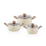 EW's Kitchenware EWs Krem Renk Somon 3'Lü Güveç Seti