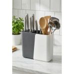 EW's Kitchenware Füme Sürgülü Dik Kaşıklık & Fonksiyonel Bıçaklık ve Mutfak Düzenleyici 9X17X21 cm - YOK