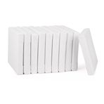ewtshop® Gerdirmeli çerçeveli mini tuvaller, %100 pamuk, 10 adet, 10 x 10 cm, kanvas, sanat tuvali, tuval pano, beyaz