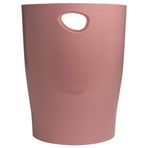 Exacompta - 45338D - 1 x Ecobin Skandi kulplu çöp sepeti, büyük kapasite 15 litre, Ölçüler: 26,3 x 26,3 x 33,5 cm, ofis veya ev için, renk: gül kurusu
