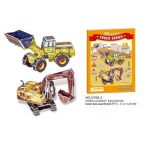Excavator İş Makinesi 66 Parça 3D Puzzle - Truck Serisi Magic Puzzle