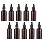 EXCEART 10 Pcs Amber Cam Damla Şişeler Uçucu Yağ Şişeleri Boş Taşınabilir Boş Parfüm Şişesi Dağıtıcı Şişeler Cam Taşınabilir Seyahat Şişeleri
