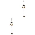 EXCEART 2 Adet Metal Boru Rüzgar Çanları Feng Shui Asılı Çanlar Rüzgar Çanları Açık Rüzgar Çanı Çılgın Feng Shui Balkon Asılı Çanlar Zil Yaratıcı Saat Düğün Çinko Bakır Demir Alaşımı Çocuk