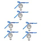EXCEART 6 Adet Kolye Buket Hafıza Çekiciliği Düğün Hatırası Için Buket Takılar Düğün Buketi Takılar Düğün Buketi Fotoğraf Takılar Buket Bellek Oval Tepsi Yuvarlak Mücevher Polyester Gelin