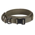 EXCELLENT ELITE SPANKER Taktik Köpek Tasması Naylon Ayarlanabilir K9 Yaka Askeri Köpek Tasması Ağır Hizmet Metal Toka Saplı (Ranger Green-L)