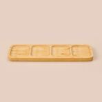 Excellent Houseware 33 cm Açık Kahverengi Bambu Servis Tabağı