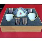 Exclusive Fine Porcelain Porselen 2 Kişilik Kahve Set Su Likör Bardaklı Hikmet Kıvanç