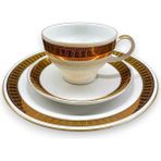 Exedra Antika Vintage Antika Porselen Trio - Beyaz - Altın