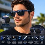 Exeline Col 108 Seri Polarize Erkek Güneş Gözlüğü-Kırılmaz ÇERÇEVE-POLARIZE-UV400-ANTI Refle 3 Lü Koruma 53*18*132 Ekartman - Lacivert