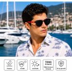 Exeline Col 127 Yeni Premium Seri Polarize Erkek Güneş GÖZLÜĞÜ-POLARIZE-UV400-ANTI Refle 3lü Koruma 50*21*145 Ekartman - Kırmızı
