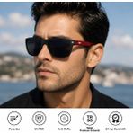 Exeline Col 138 Yeni Premium Seri Polarize Erkek Güneş GÖZLÜĞÜ-POLARIZE-UV400-ANTI Refle 3lü Koruma 56*17*145 Ekartman - Kırmızı