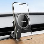 EXELIQ Tesla Model Y/3 için Telefon Tutucu, Tesla Air Vent için Telefon Tutacağı [Kararlı Üçlü Kanca], Güçlü Mıknatıslı Dokunmatik Ekran Araç Telefonu Tutacağı, iPhone 16/15/14/13/12 için MagSafe Araç