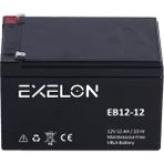 Exelon 12V 12AH Akü 12 Volt 12 Amper Kuru Akü 12V 12AH Akü Ups Aküsü Kesintisiz Güç Kaynağı Aküsü 12V 12AH 20HR 12 Amper 12 Volt Kuru Tip Bakımsız Akü Bakım Gererktirmeyen Akü 12 Volt 12 Amper Akü