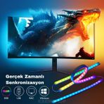 Exem Shop Bilgisayar Ambilight Işığı Görüntüye Duyarlı Ambilight LED 31-32 Inç Uyumlu