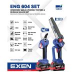 Exen Eng 604 Set 21 V 2X4 Ah Çift Akü Kömürsüz Şarjlı Testere Ve Makas Seti