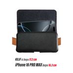 EXENAR iPhone 16 PRO MAX Kemer Kılıfı - 16 Plus Bel Kemer Kılıf Kapaklı Çanta