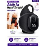 Exenar Isıtmalı El Bilek Masaj Aleti 5 Isı Kademeli Titreşimli Masaj Pedi 1800MAH Auhma AMG40 LCD Ekran - Siyah