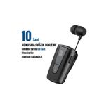 EXENAR Makaralı Kulaklık Titreşimli Yaka Mandallı Makaralı Bluetooth Kulaklık
