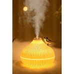 Exenar Mini Hava Nemlendirici Buhar Makinesi LED Işık Tasarımlı Difüzör Gece Lambası Humidifier 300ML - Beyaz