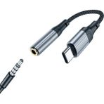 Exenar Samsung A53 A54 A55 A56 Uyumlu Type C 3.5mm Çevirici Jack Aparat Kulaklık Dönüştürücü Type-C - Koyu Gri