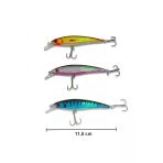 Exent, 3 Adet 13 Gr. 11,5 Cm 6 Kancalı Suni Balık Yemi, Rapala-Gerçek Görünümlü Suni Yem