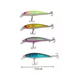 Exent, 4 Adet 13 Gr. 11,5 Cm 6 Kancalı Suni Balık Yemi, Rapala-Gerçek Görünümlü Suni Yem
