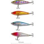 Exent, 4 Adet 8 Gr. 7,5 cm 6 Kancalı Suni Balık Yemi, Rapala-Gerçek Görünümlü Suni Yem - Çok Renkli - 11,5 cm