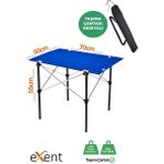 Exent 50X70 cm Kamp Masası Katlanabilir Masa, Piknik Masası, Siyah Taşıma Çantalı-Mavı - xx - Renkli