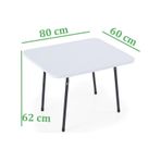 Exent 60x80 Cm Kamp Masası, Piknik, Bahçe Balkon Plaj Masası Katlanır Masa-beyaz Çok Renkli