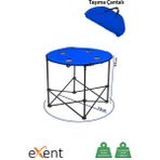 Exent 70 x 60 cm Mavi Metal Katlanır Piknik Masası Taşıma Çantalı 35 kg Kapasiteli