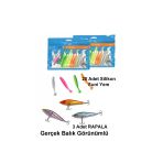 Exent 8 Cm Silikon Suni Yem Seti 20 Adet + 3 Adet 7,5 Cm Rapala-Gerçek Görünümlü Suni Yem