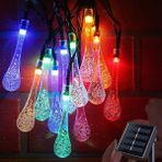 Exeo Su Damlası Solar Bahçe Parti Ledi 50 LED Lamba Aydınlatma - Siyah