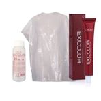 Exicolor 20 Volüm Peroksit + Boya Naylonu + 7.71 Kumral Küllü Kahve 60 ml Tüp Saç Boyası