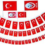EXİZTİCARET 100 ADET İPLİ MİNİ TÜRK BAYRAĞI (6CM-9,6CM)-AYNI GÜN ÜCRETSİZ KARGO exizNM173