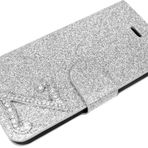 Exklusive-Cad SAM-S3-MINI-Etui-Glamour-Z-Gümüş Özel Cad-Samsung Galaxy S3 MINI Glamour Parıltılı Suni Elmas Kılıf Flip Case Çanta Cover Case Manyetik Kilitli - Harf Gümüş