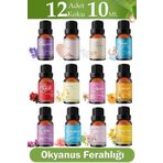 exocare 12 li Set8 Esansiyel Uçucu Yağı Buhurdanlık Difüzör Esansı oda parfümü ve banyo kokusu 12x10ml