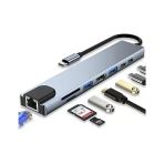 Exonix Macbook Pro Air Usb Type-C Hub Dönüştürücü Çevirici Çoklayıcı Usb Hdmı Micro Sd 8 Girişli