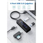 Exonix Usb Girişli 4 Portlu Usb Çoklayıcı Usb Çoğaltıcı Usb Hub Usb 3.0 Laptop Notebook Desktop Pc Uyumlu