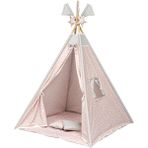 Exorbaby XL Ahşap ve Pamuklu Oyun Çadırı Oyun Evi Kız Çocuklar İçin 120 cm Genişlikte - Pembe
