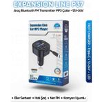Expansion Line P37 Bluetooth Fm Transmitter Araç Mp3 Çalar Type-C Hızlı Şarj 12-24V LED Ekran - Siyah