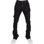 Expeum Kot pantolon pantolon kot iş kıyafeti düz tüp elastik Slim Fit yırtık delik sokak moda yığılmış mikro boynuz kişiselleştirilmiş erkekler için, siyah, M-L