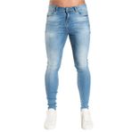 Expeum Kot pantolon pantolon kot yırtık sokak moda Slim Fit elastik düşük bel yıkanmış sıkı uydurma erkekler için, mavi (Light Blue), L-XL