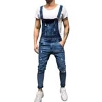 Expeum Kot pantolon pantolon kot yırtık Streetwear moda tulum rahat yıkanmış gidip düz bacak erkekler için, koyu mavi, XL-XXL