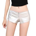 Expeum Suni Deri Legging Pantolon Düşük Bel Şort Pu Zayıflama Siyah Kişiselleştirilmiş Sokak Trendy Kadınlar için, simli, XL-XXL