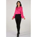 Explosion Oversize Balon Kol Saten Bluz - Minimalist & Modern