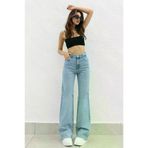 Exporanto HSLS1530 Selda 90'saçık Kar Salaş Likralı Süper Yüksek Bel 90's Denim Kot Pantolon Palazzo ( Çok Rahat )