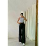 Exporanto Sslş14 Margarita 90's Kadın Siyah Salaş Likralı Süper Yüksek Bel 90's Denim Kot Pantolon Çok Rahat