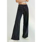 Exporanto Sslş22 Pavlushka 90's Kadın Siyah Salaş Likralı Süper Yüksek Bel 90's Denim Kot Pantolon Jeans