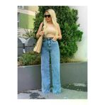 Exporanto Sslş28 Ophelia 90's Buz Kar Likralı Süper Extra Yüksek Bel Palazzo Salaş Jean Pantolon